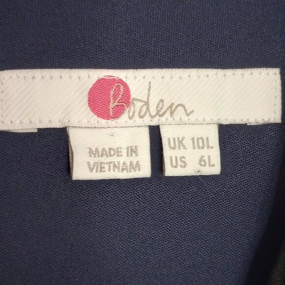 Boden Navy & Black Josie Ponte Knit Bow Neck Dress 6L - Picture 3 of 8